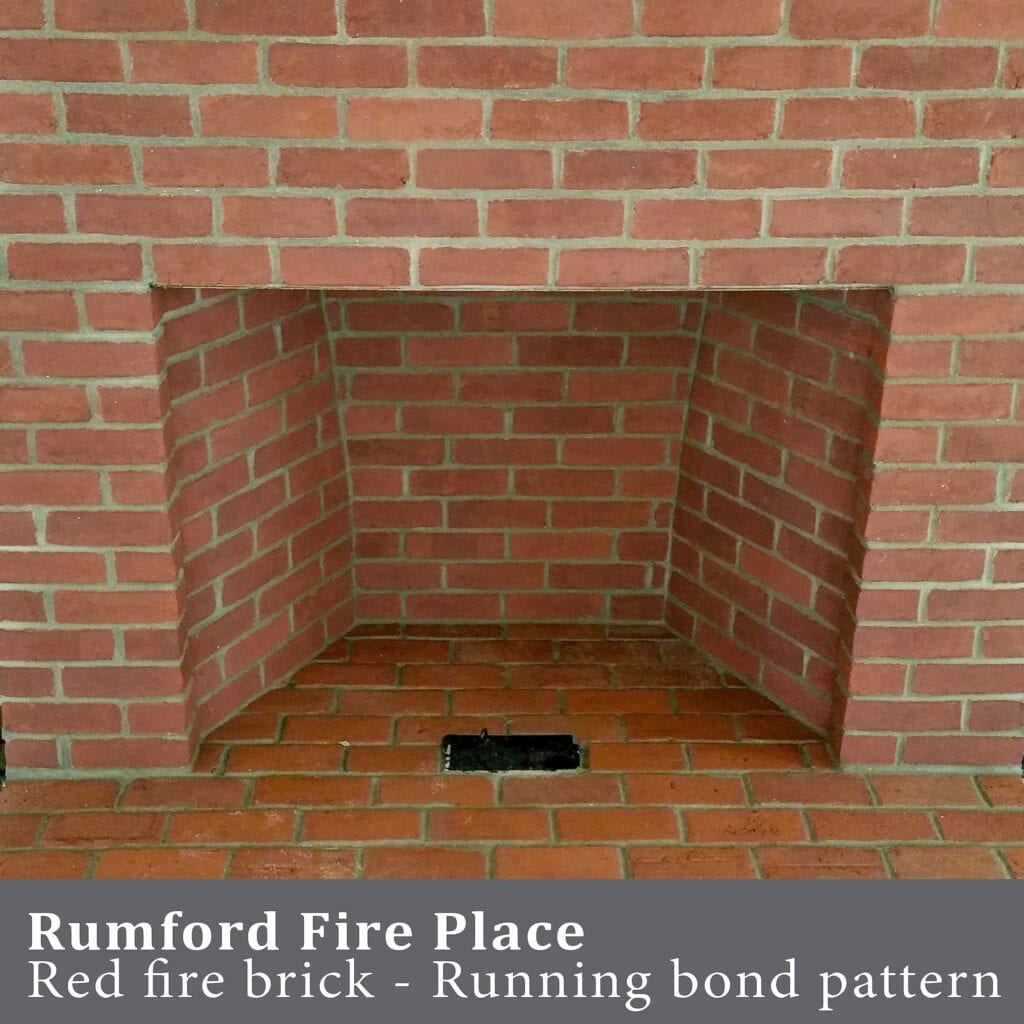 rumford red brick fireplace
