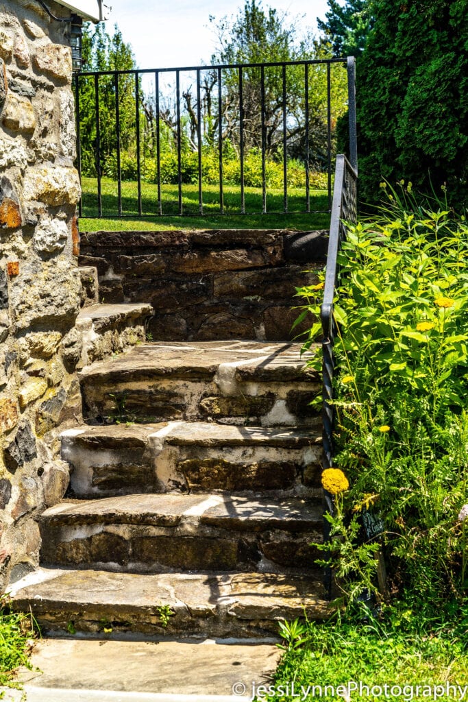 Stone stairs with railing