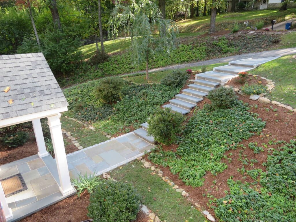 Aerial view of stone steps