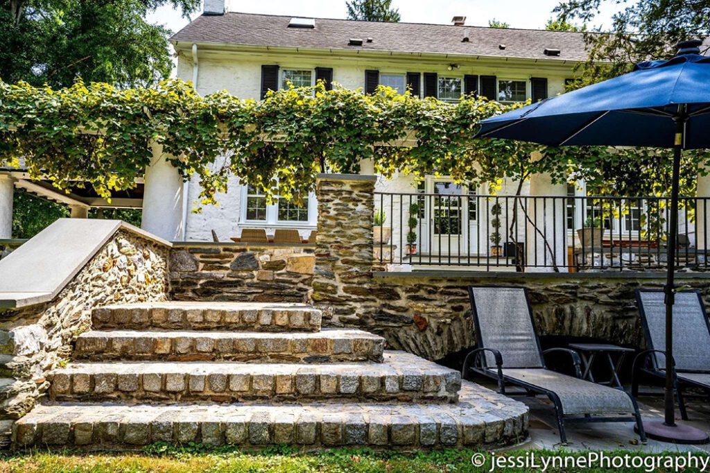 backyard stone stairs