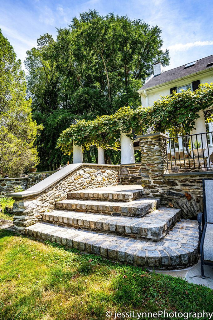 backyard stone stairs